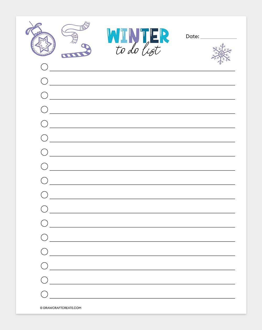 winter to do list