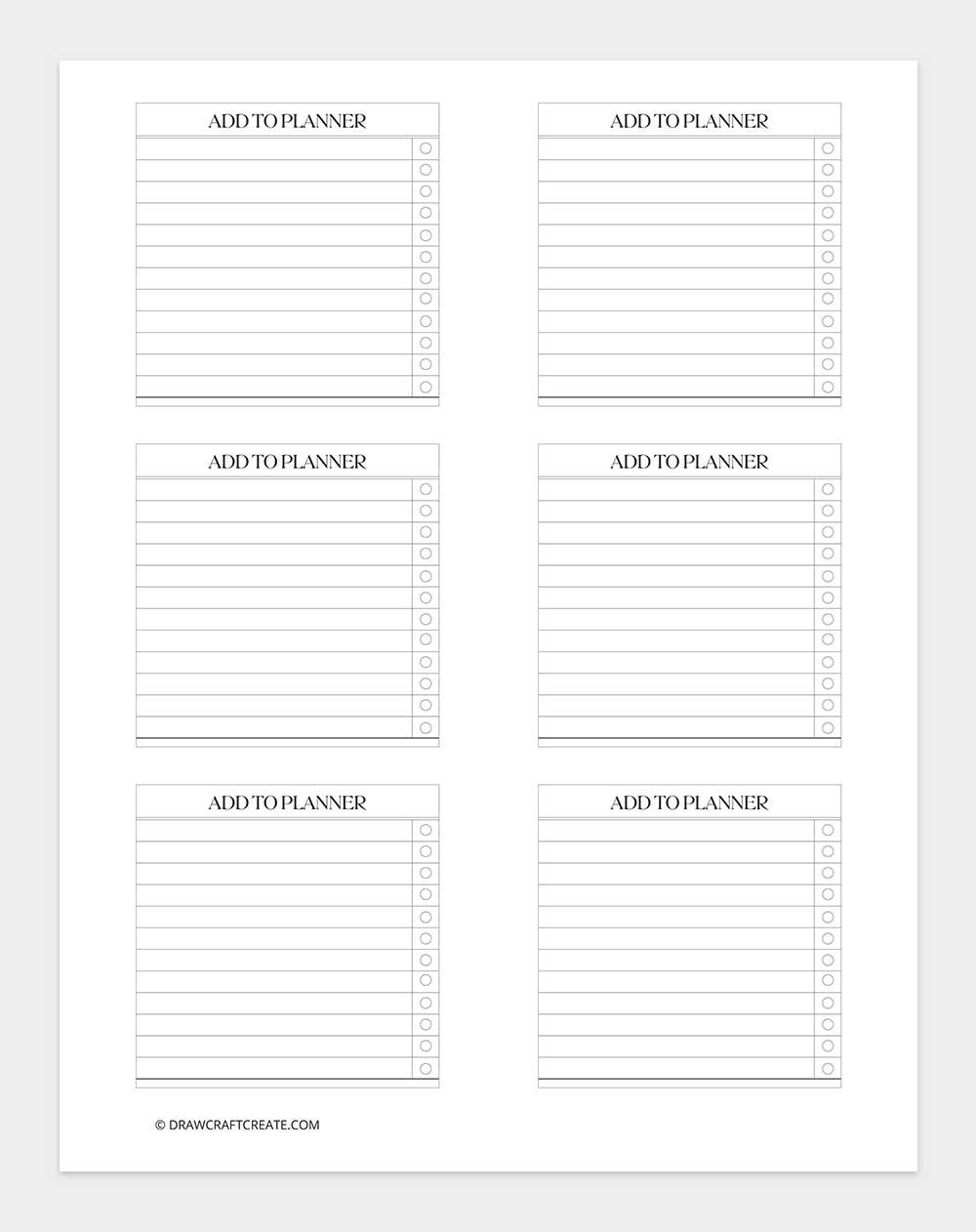 add to planner sticky notes