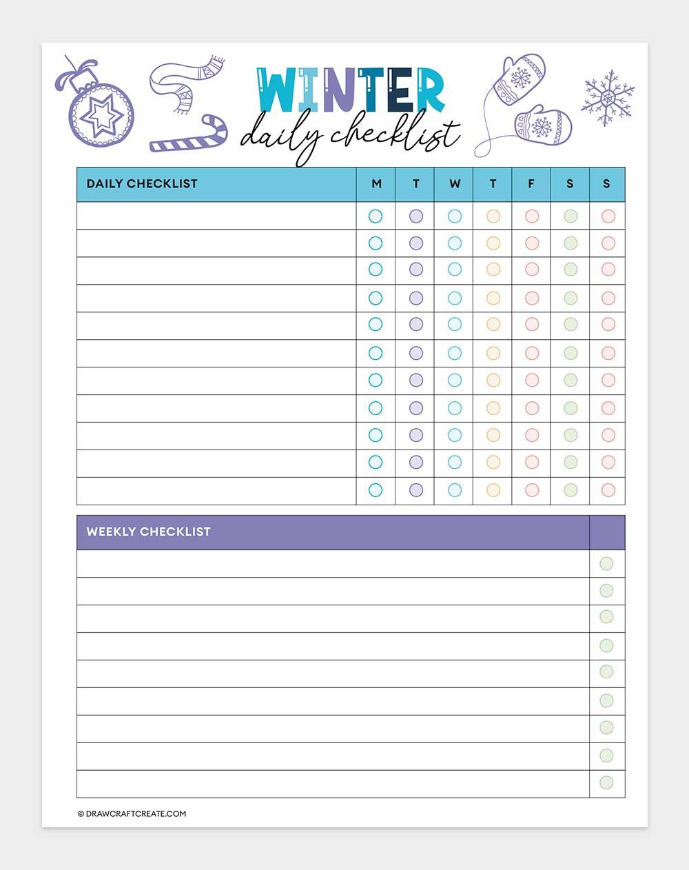 winter daily checklist