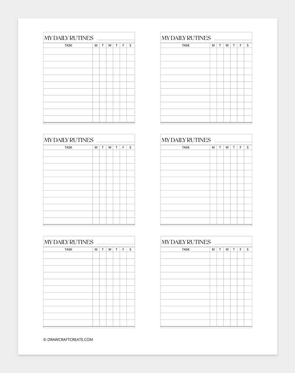 my daily routine sticky notes