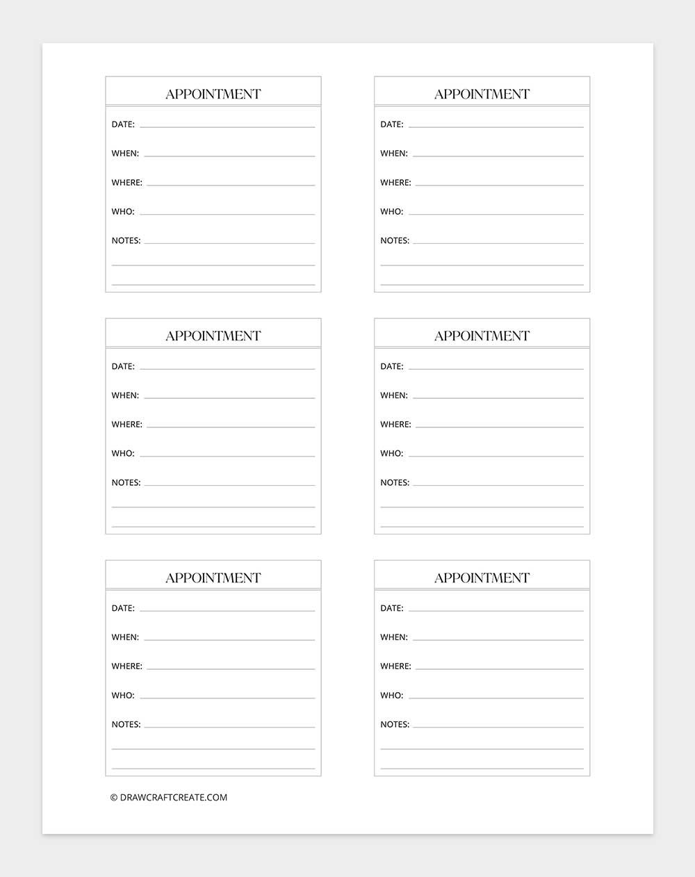 appointment sticky notes