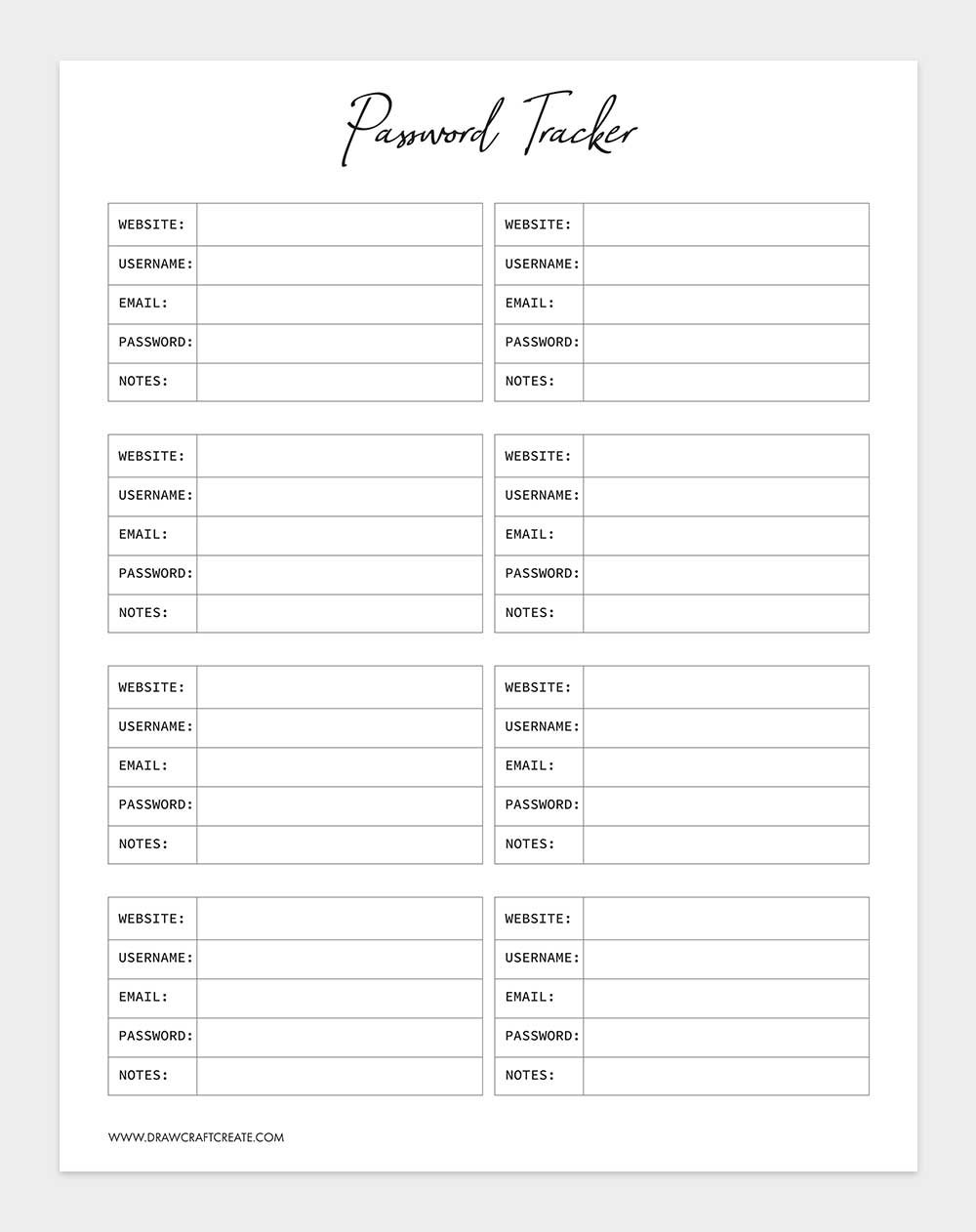 password tracker