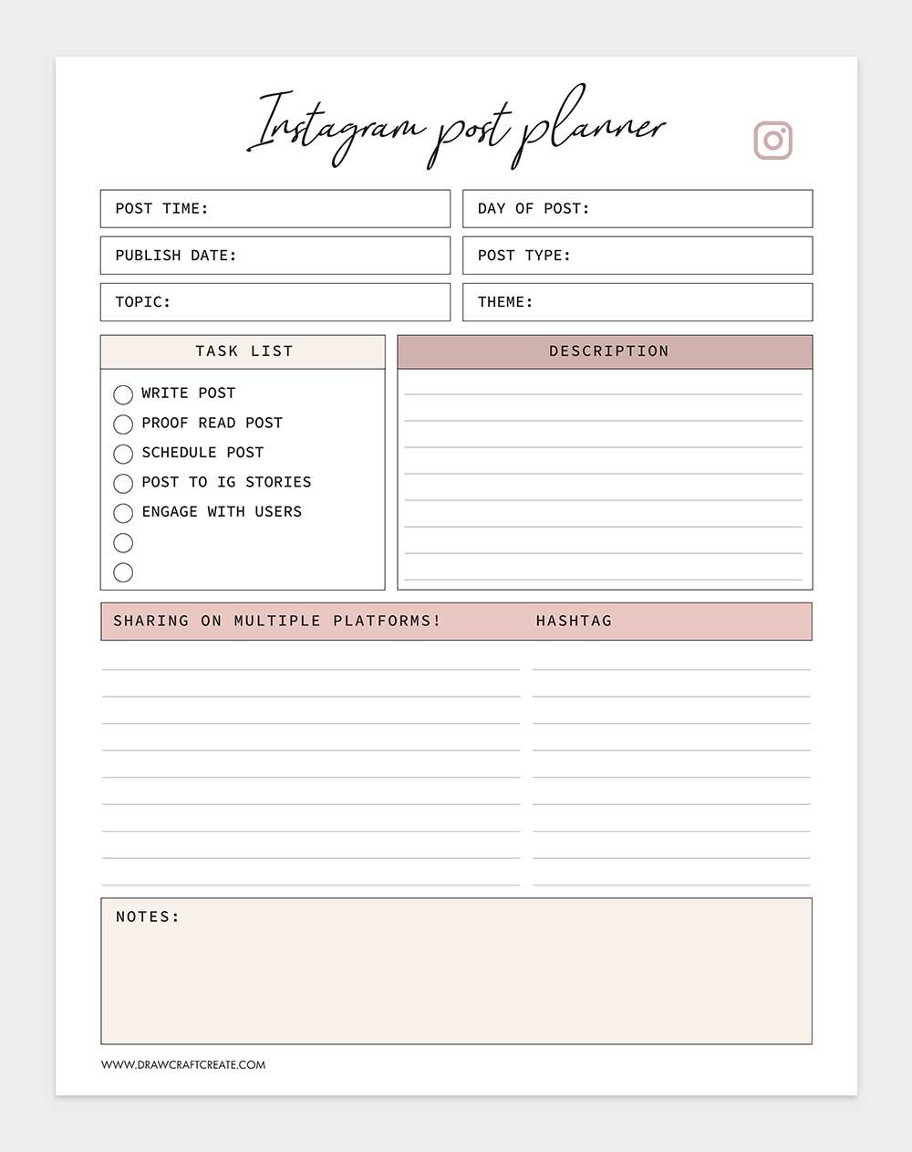 instagram post planner