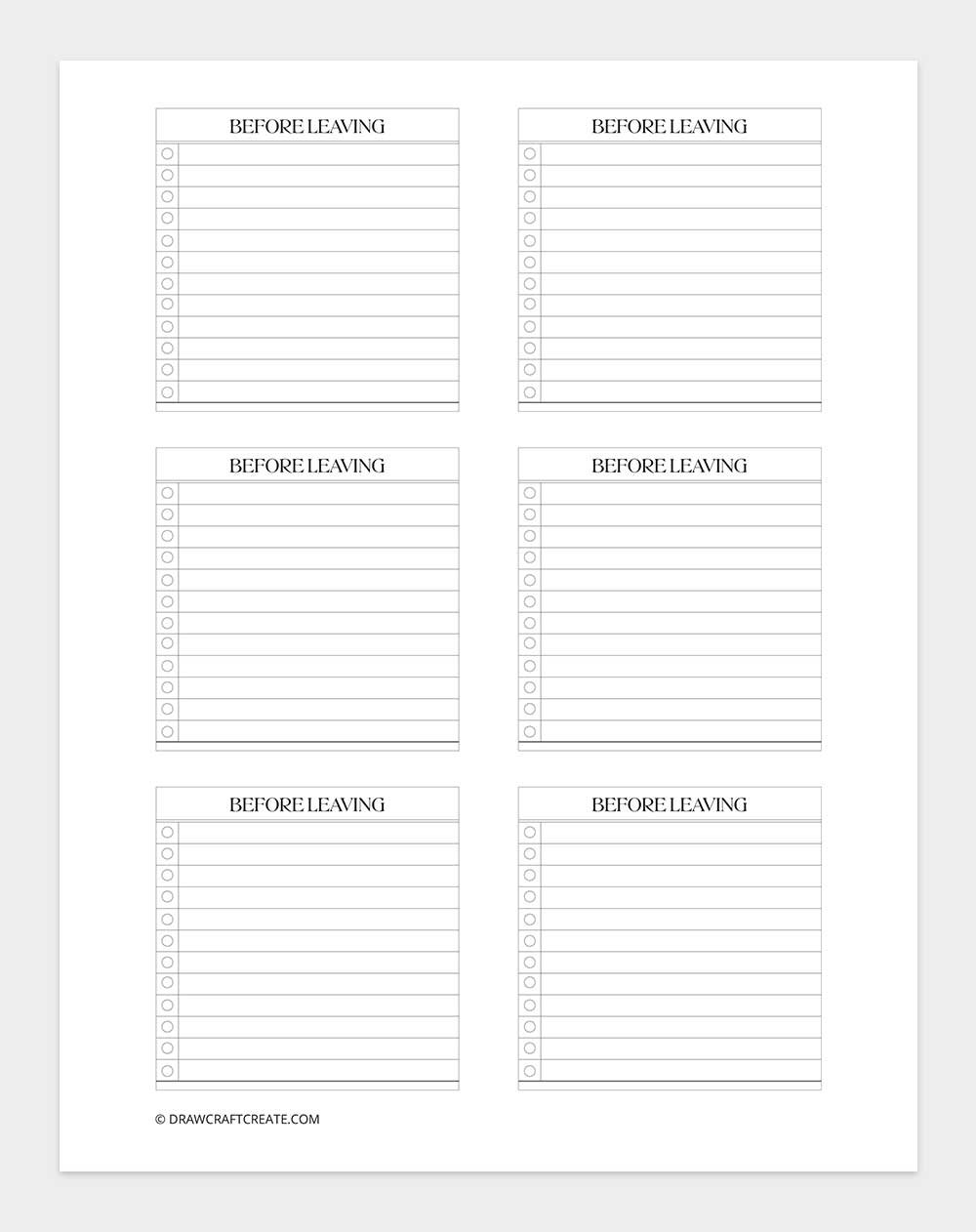 before leaving sticky notes