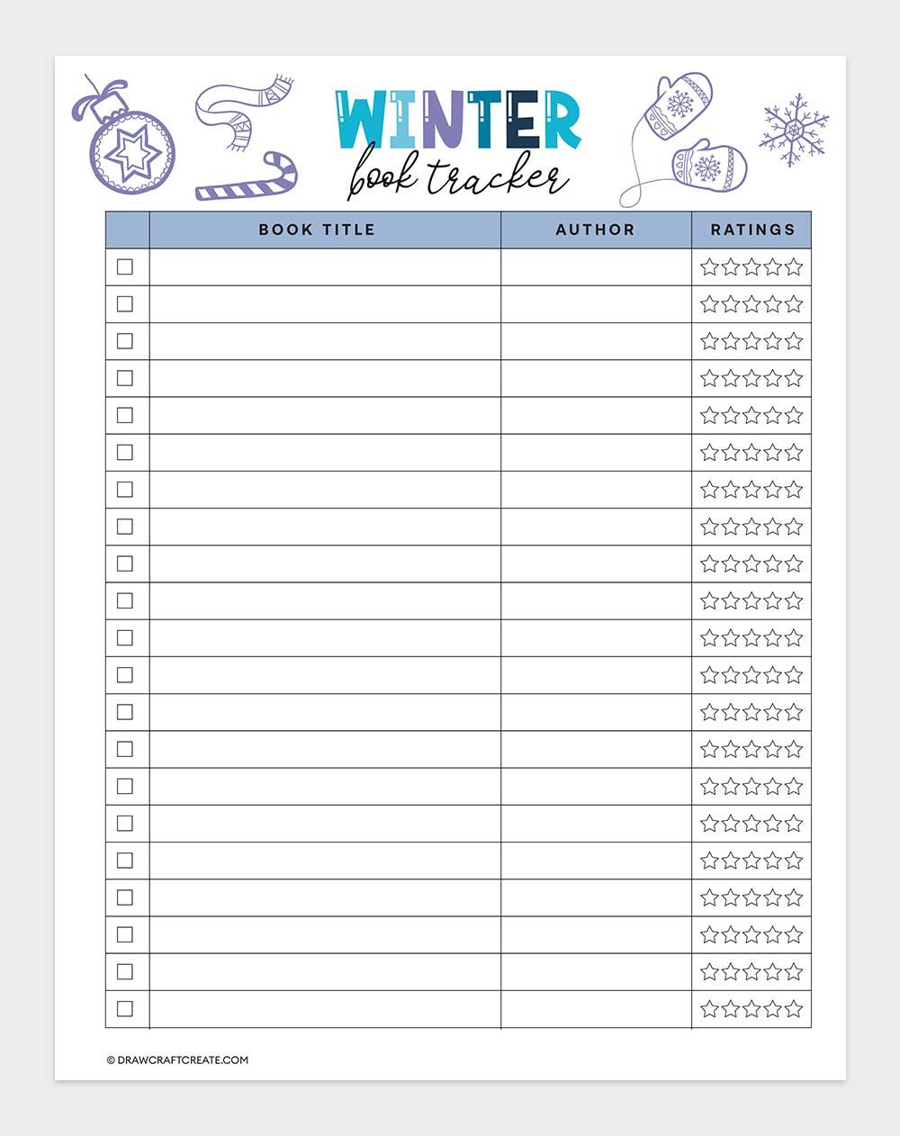 winter book tracker