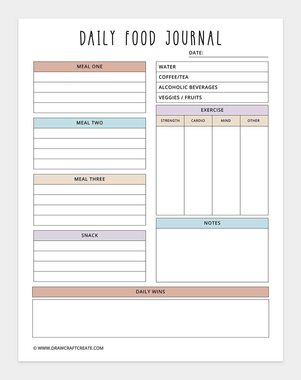 daily food journal