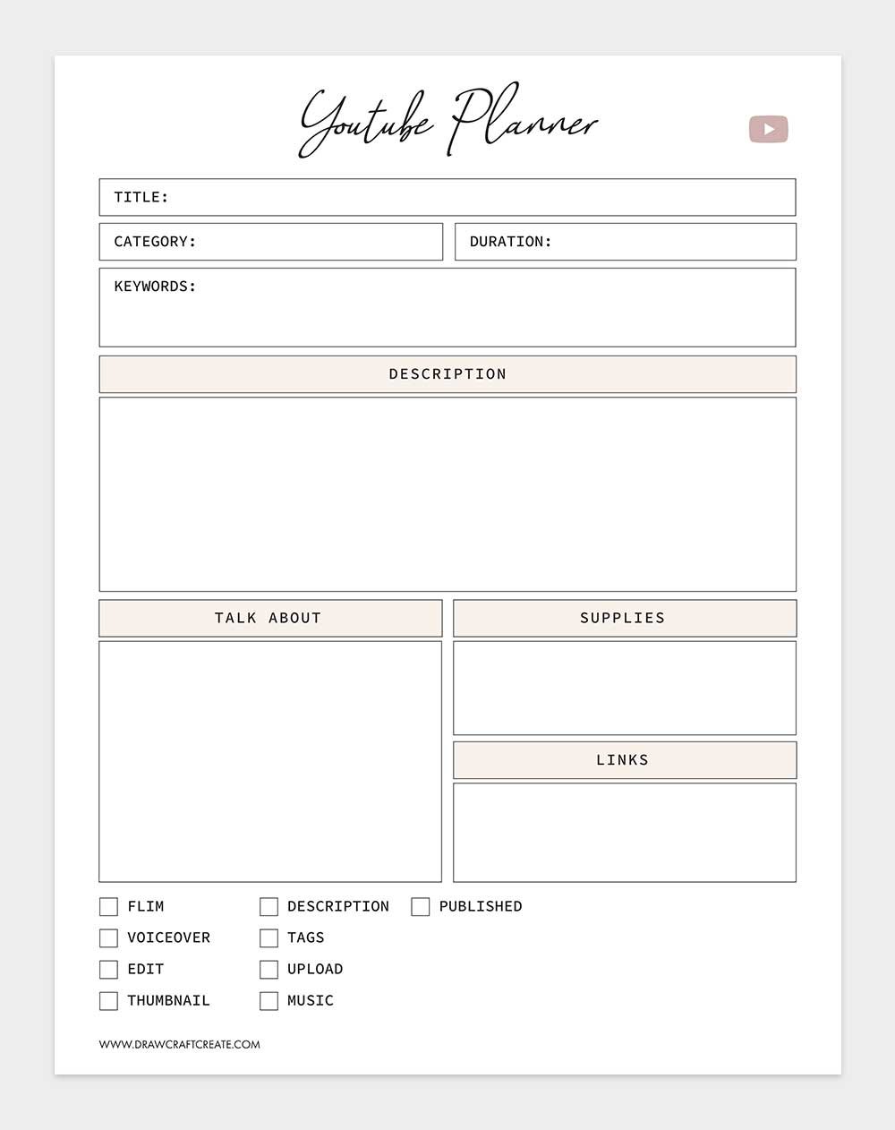 youtube planner