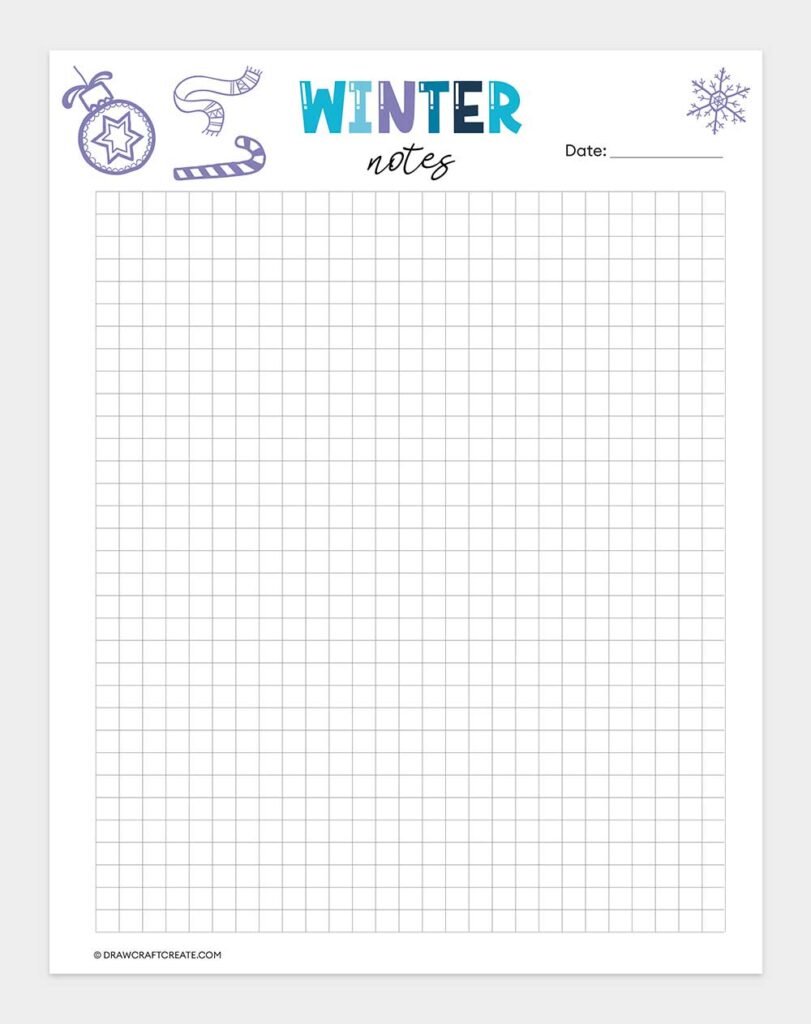 Winter Grid Free Printable Winter Planner 2026 (24 Pages) - Draw Craft Create
