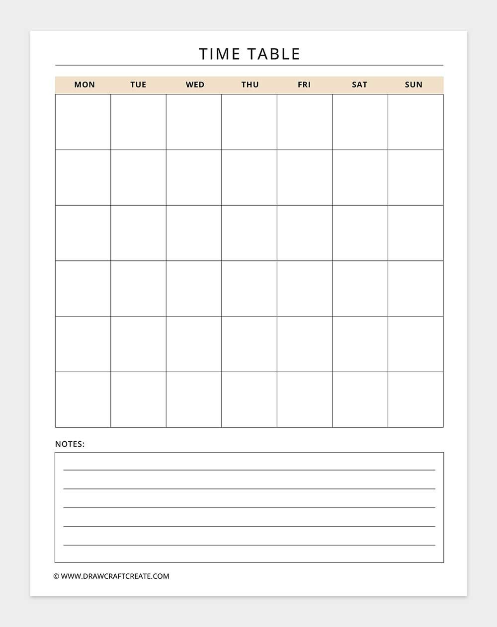 time table