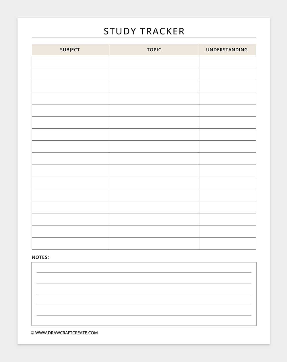 study tracker
