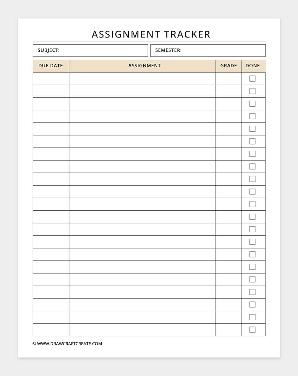 assignment tracker