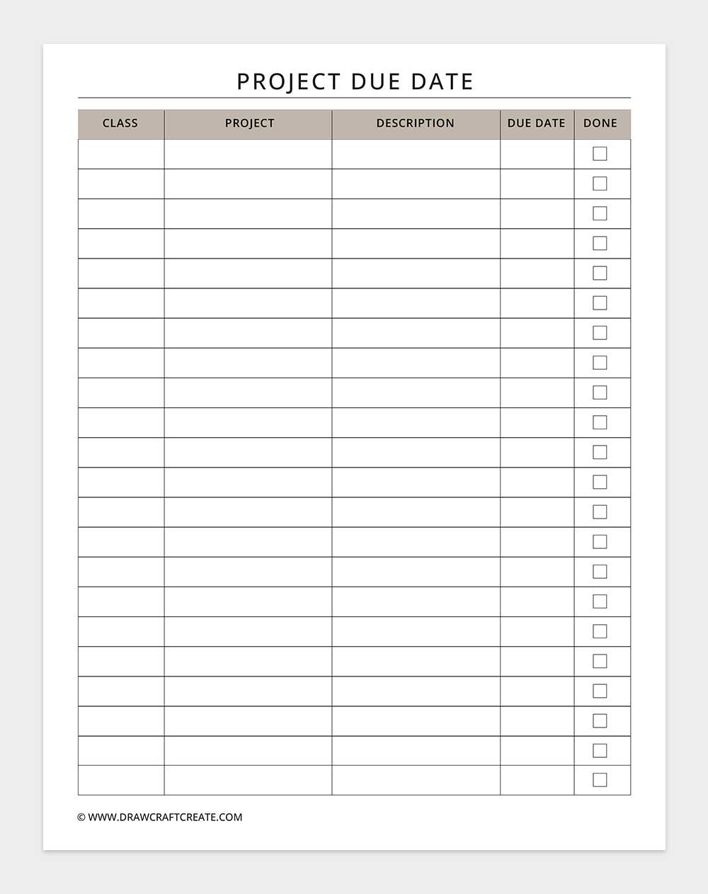 project due date