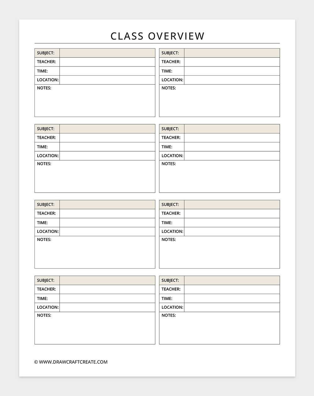 class overview