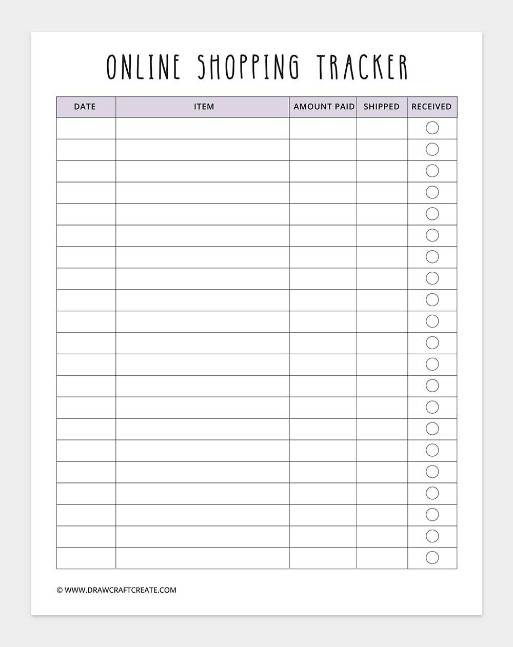 online shopping tracker