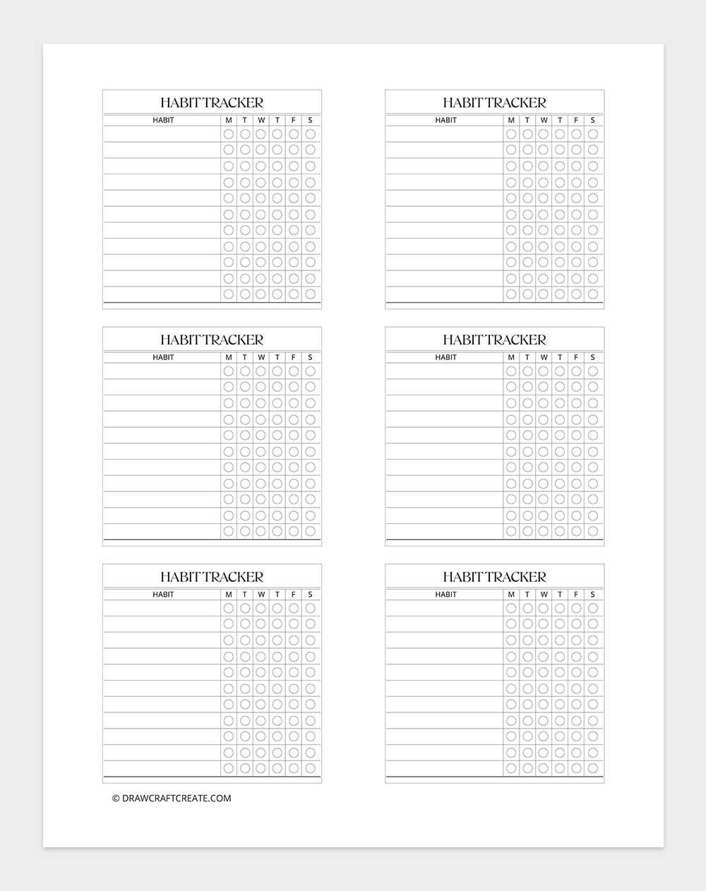 habit tracker sticky notes