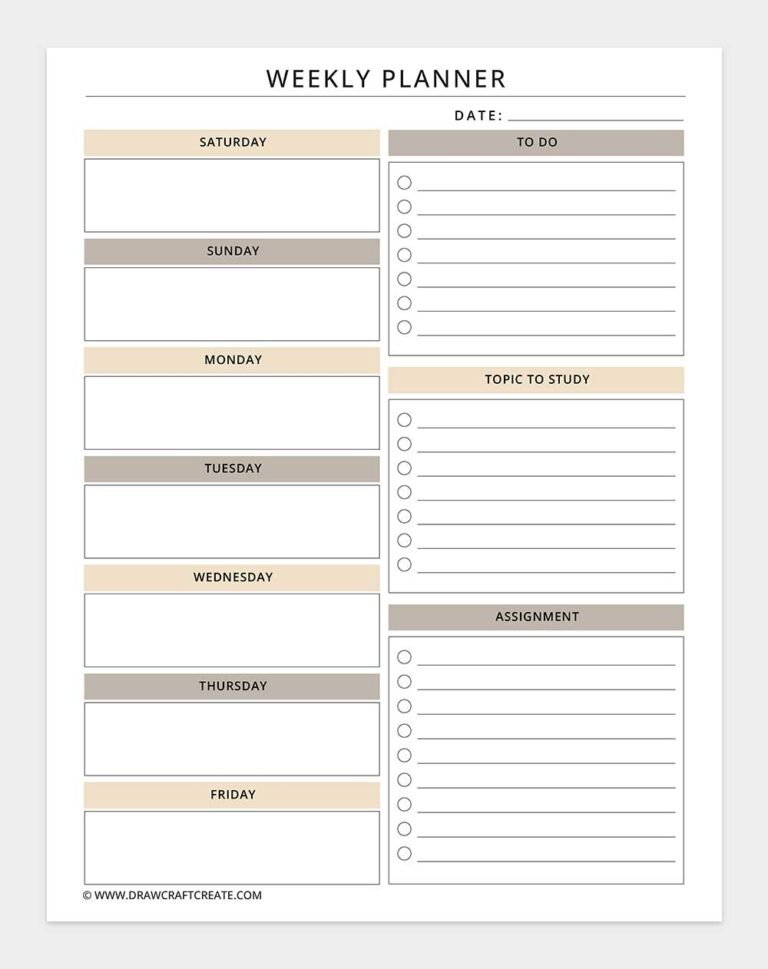 Free Student Planner Printable (56 Pages) - Draw Craft Create