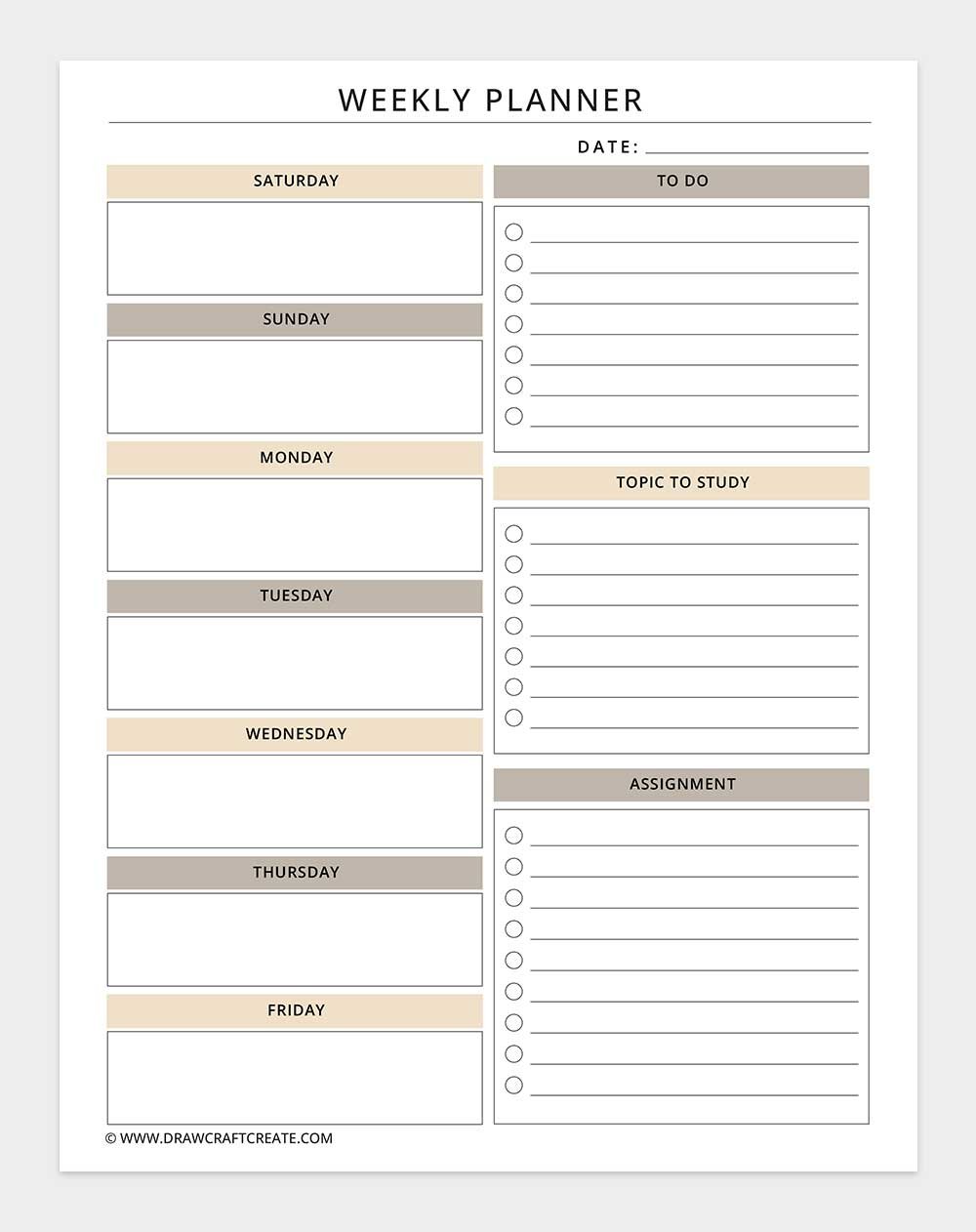 weekly planner