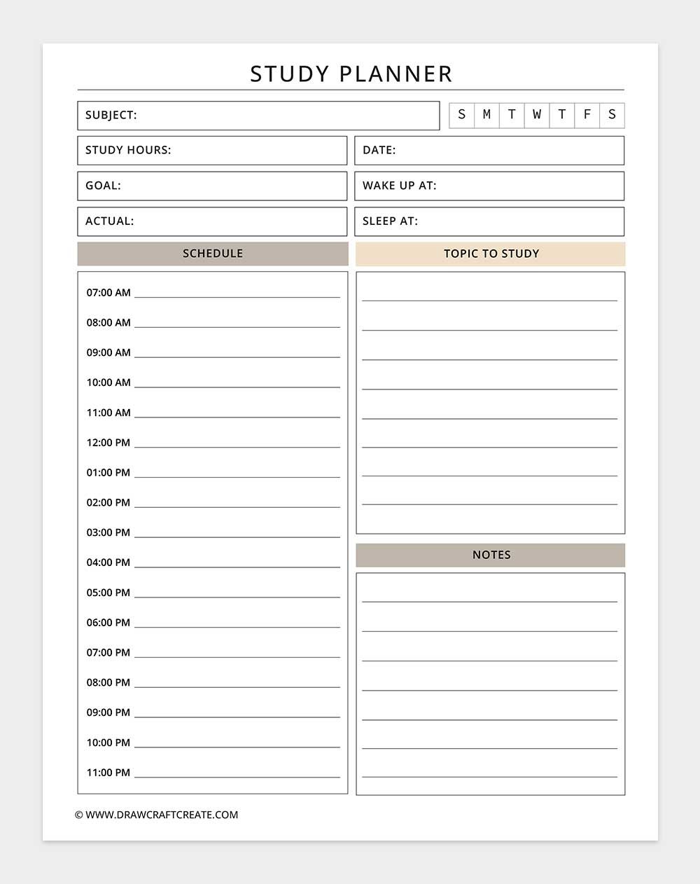daily study planner