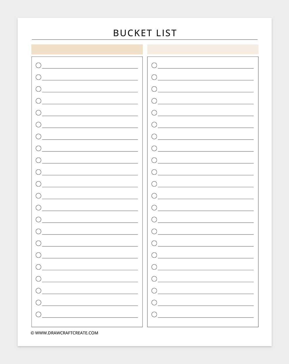 student bucket list
