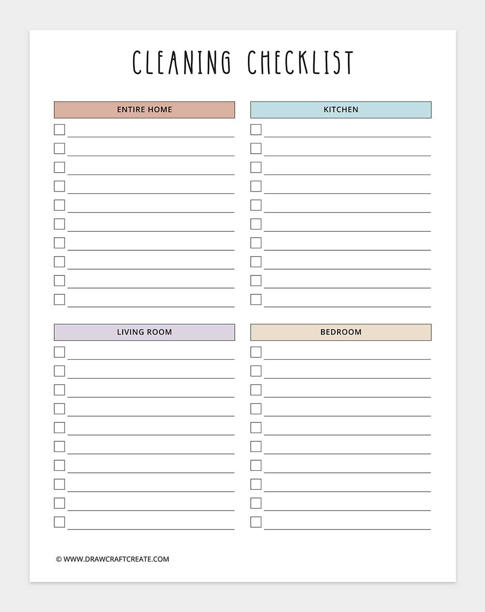 cleaning checklist