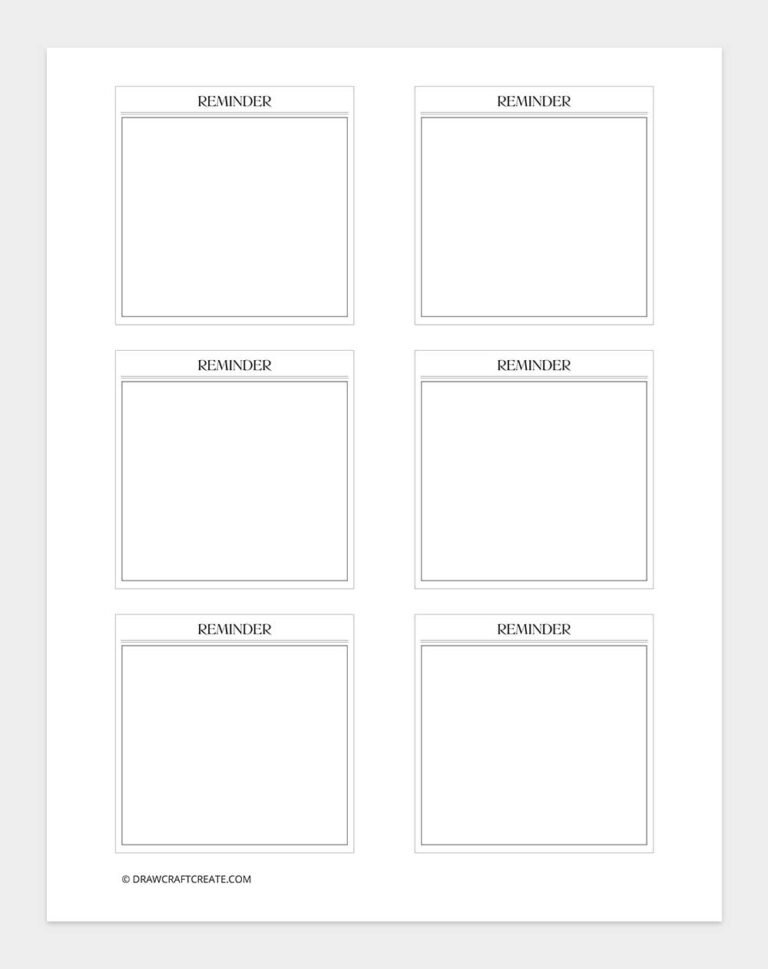 Free Printable Sticky Notes Template - Draw Craft Create