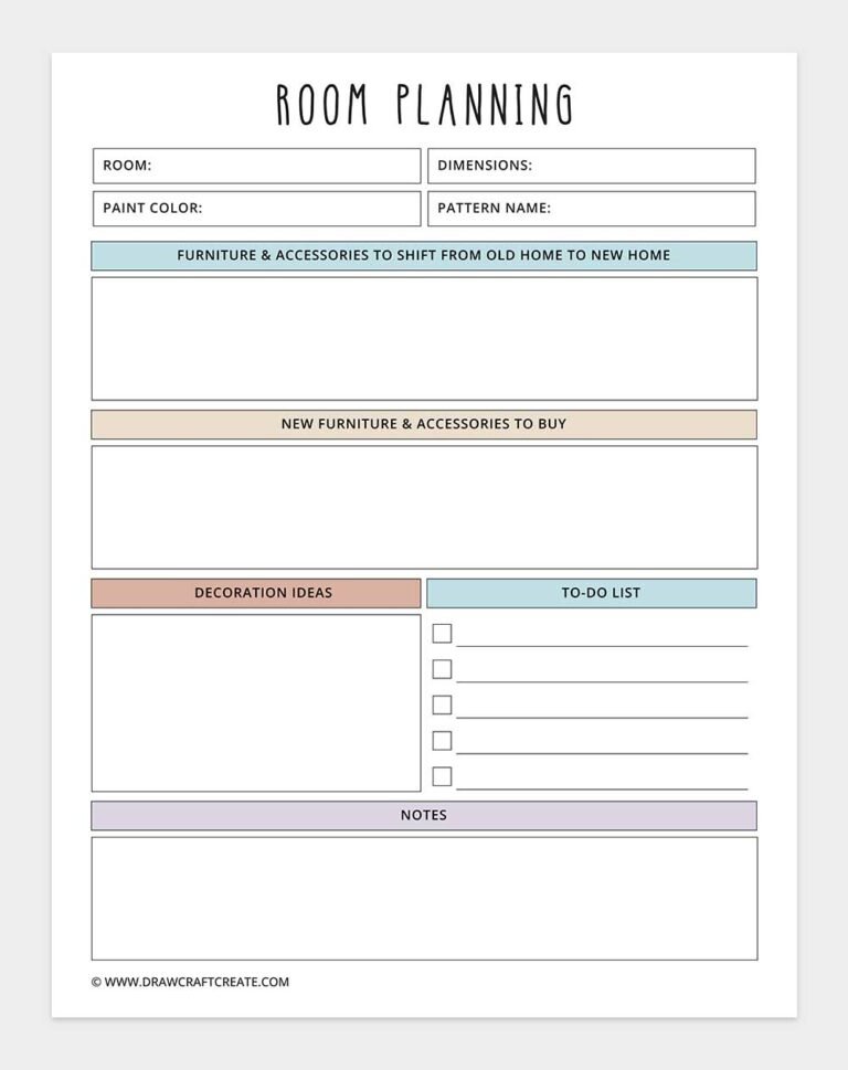 Free Printable Household Planner Template (51 Pages) - Draw Craft Create