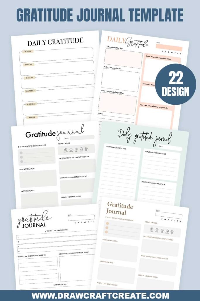 Free Printable Gratitude Journal Template 20 Design Draw Craft Create