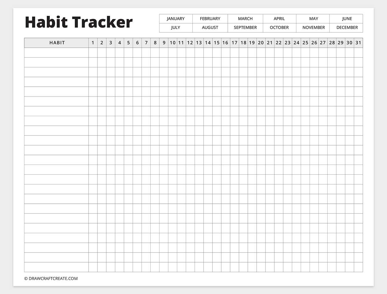 free printable habit tracker