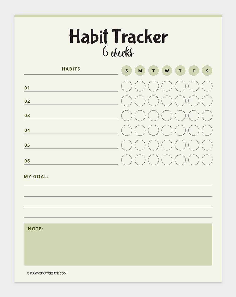 free printable habit tracker