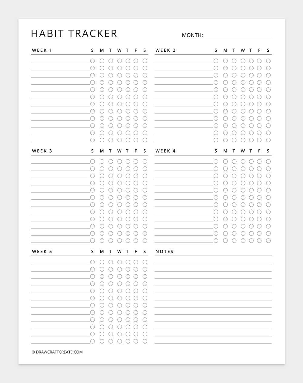 free printable habit tracker