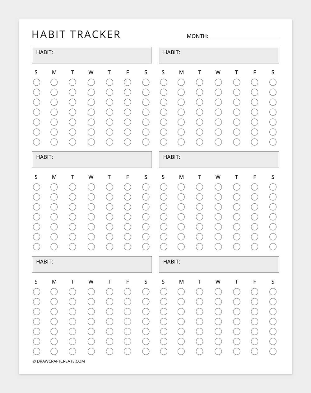 free printable habit tracker