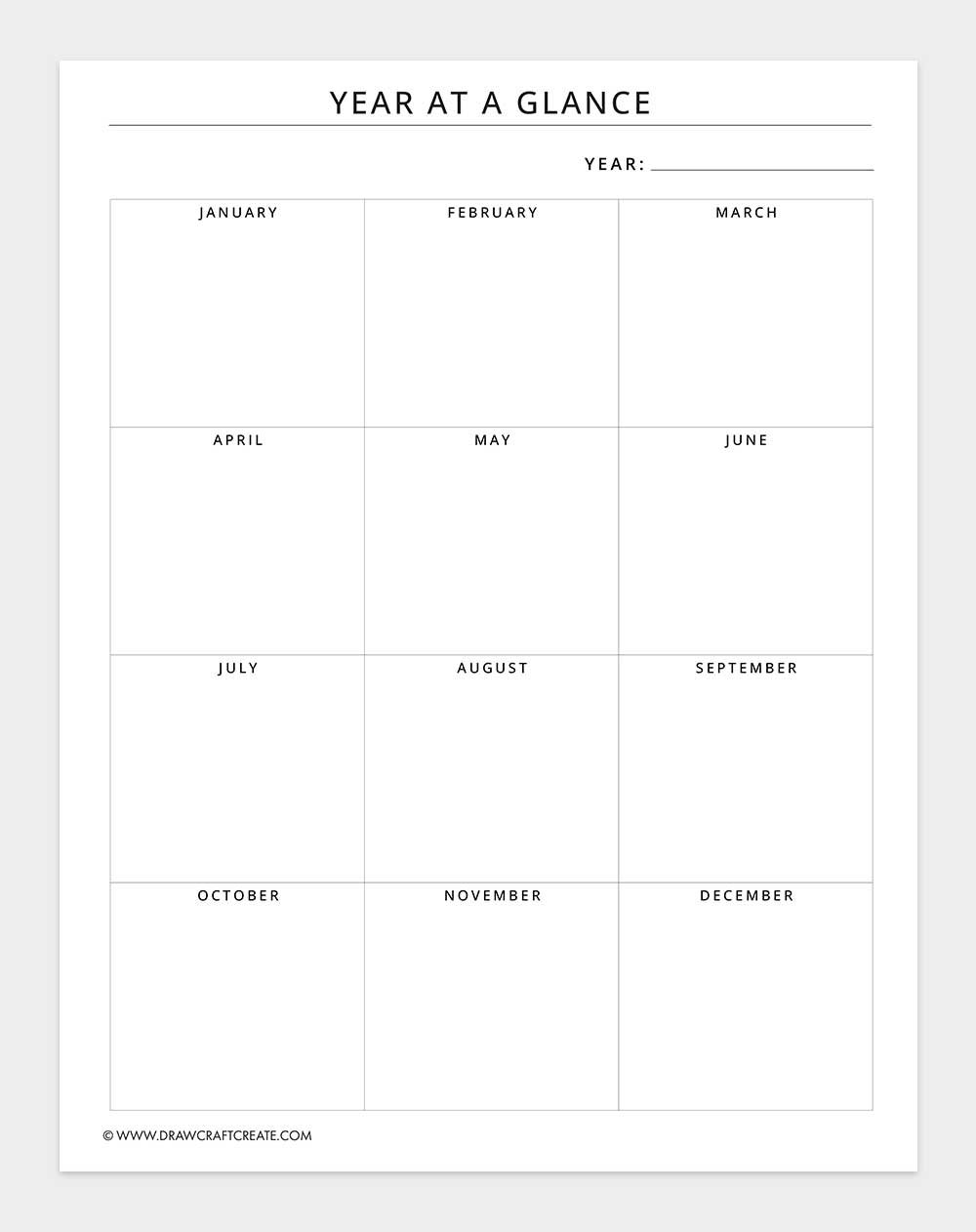 free printable yearly planner template