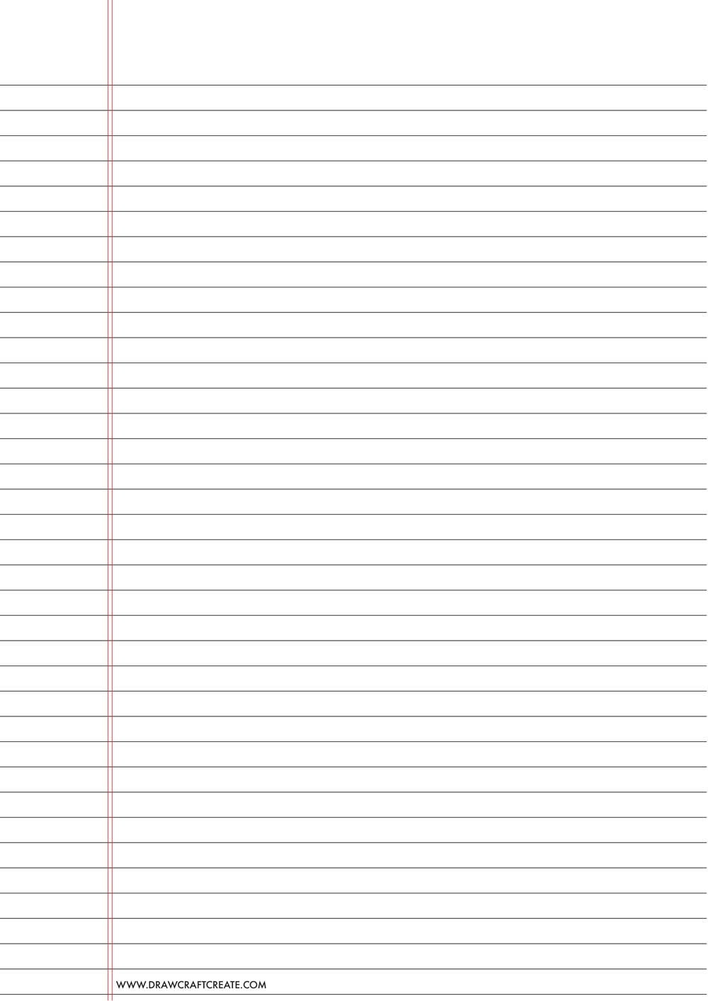 lined paper college ruled - a4 size - vertical - black color
