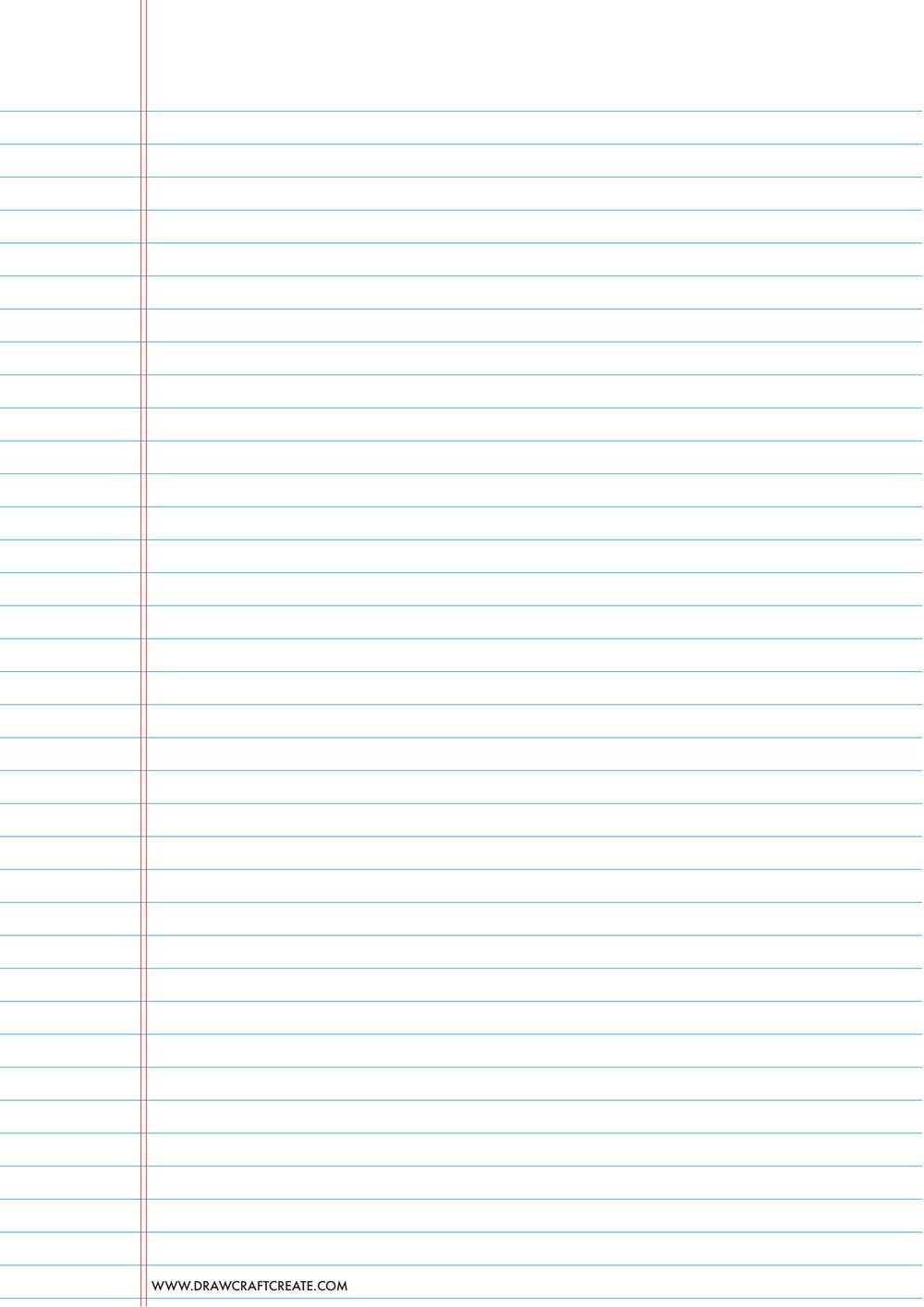 lined paper college ruled - a4 size - vertical - blue color