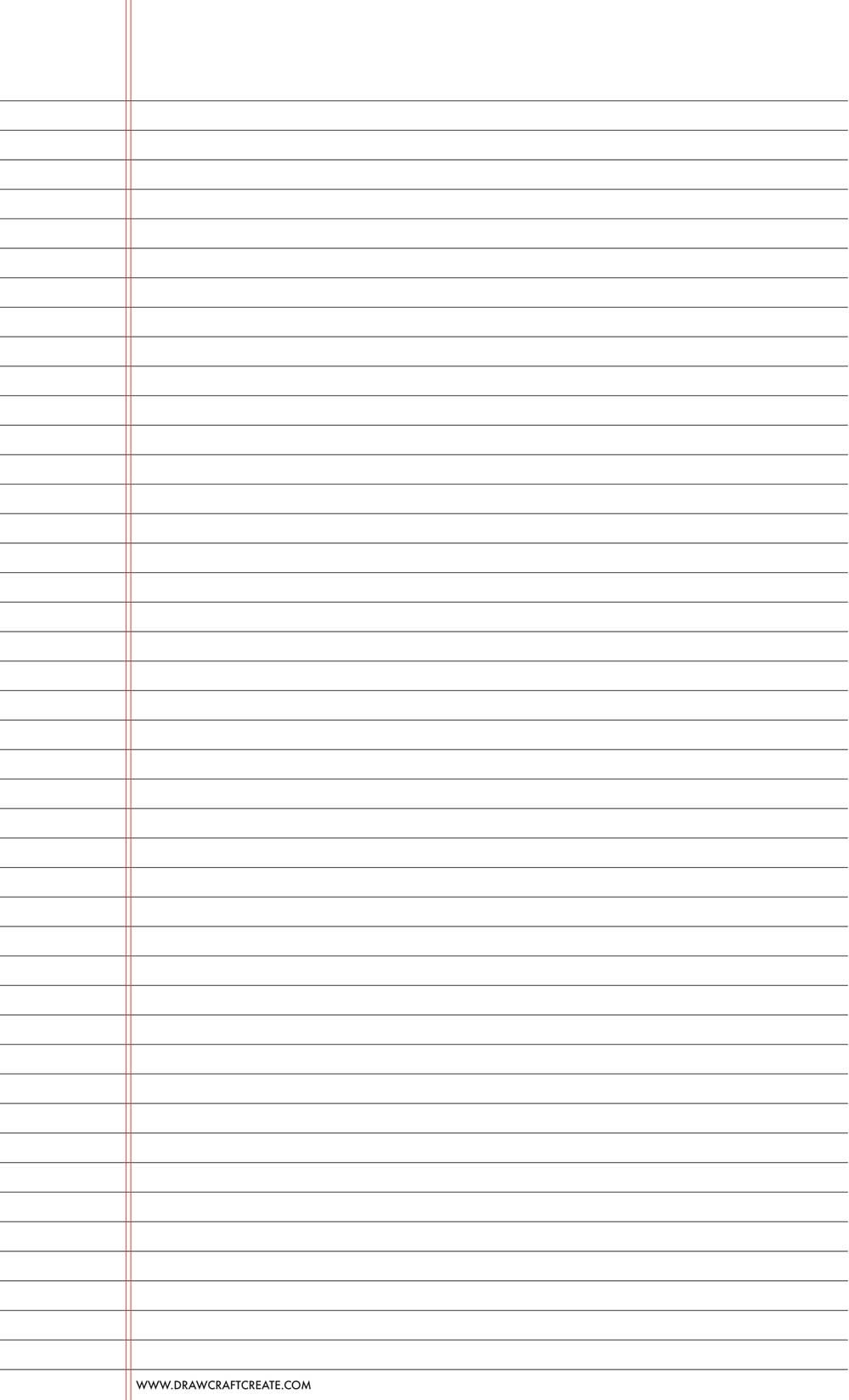 lined paper college ruled - legal size - vertical - black color