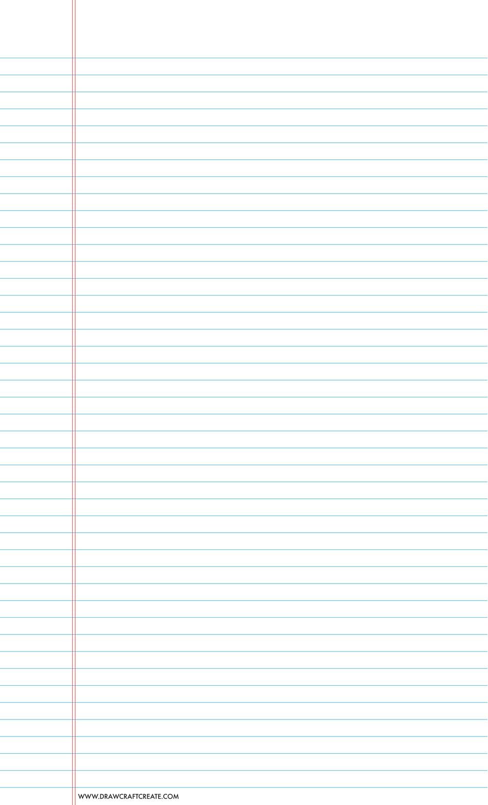 lined paper college ruled - legal size - vertical - blue color