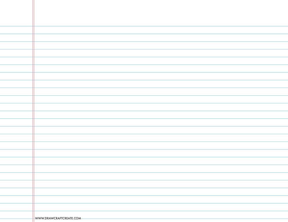 lined paper college ruled - letter size - landscape - blue color