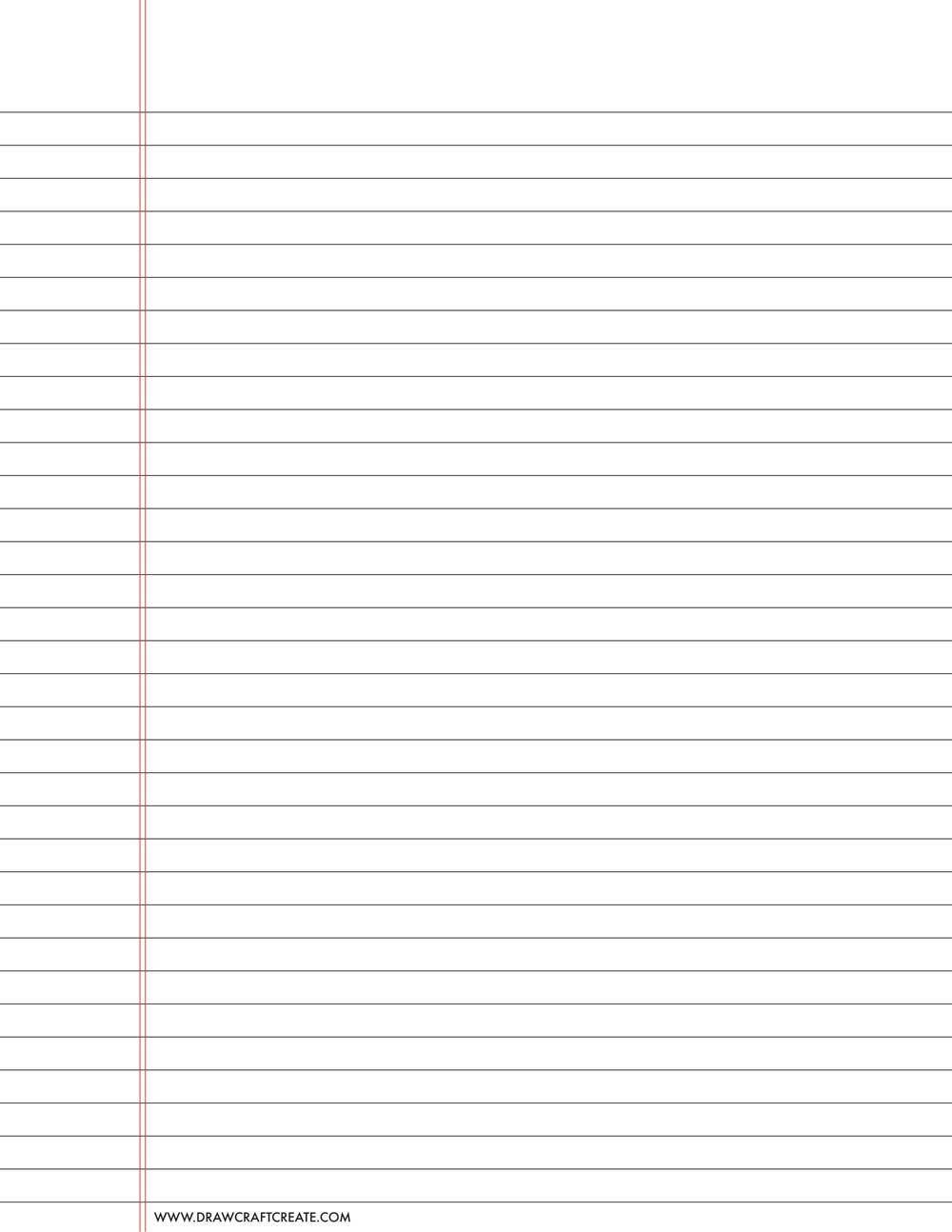 lined paper college ruled - letter size - vertical - black color