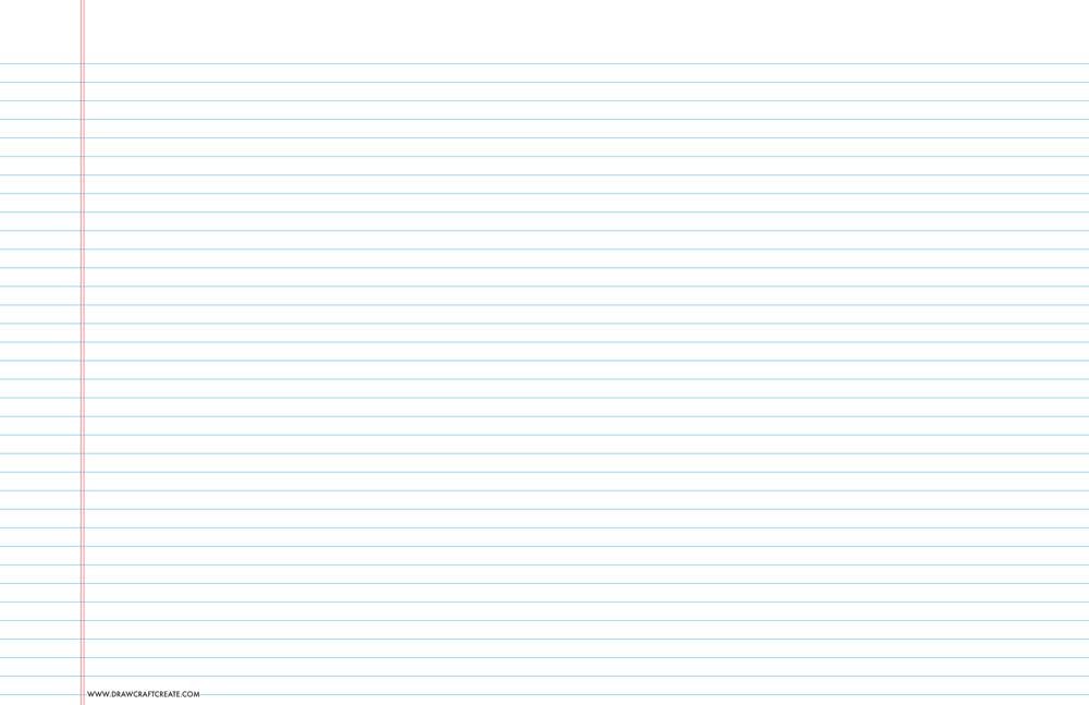 lined paper college ruled - tabloid size - landscape - blue color