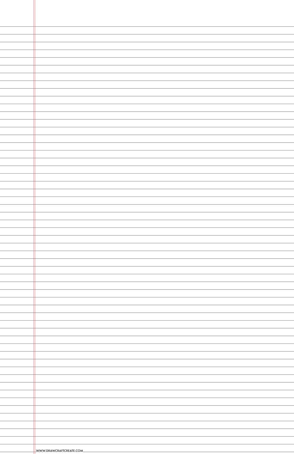 lined paper college ruled - tabloid size - vertical - black color