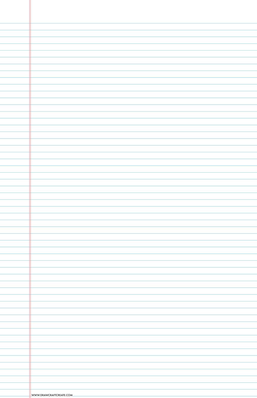 lined paper college ruled - tabloid size - vertical - blue color
