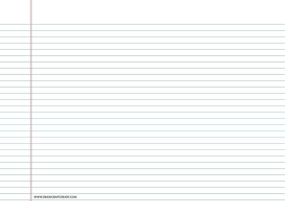 lined paper narrow ruled - a4 size - landscape - blue color