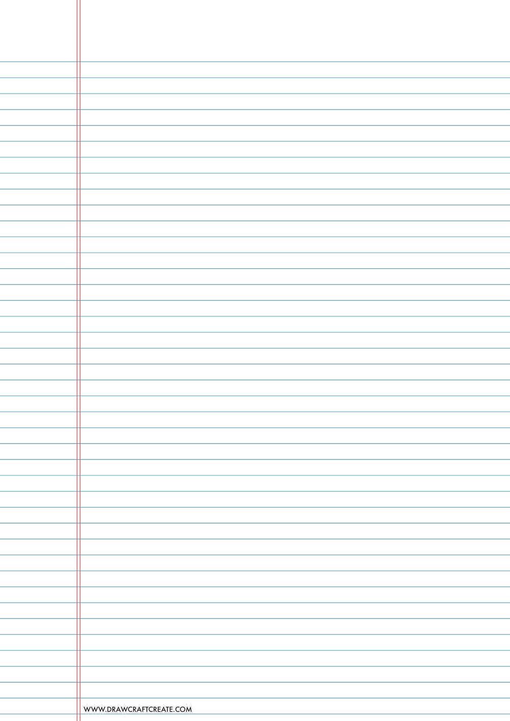 lined paper narrow ruled - a4 size - vertical - blue color