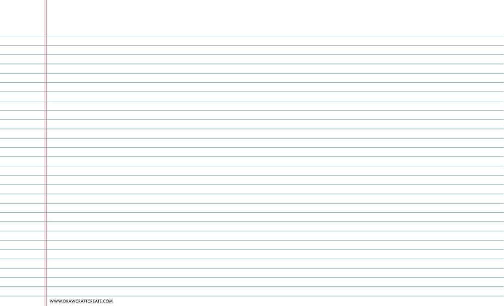 lined paper narrow ruled - legal size - landscape - blue color