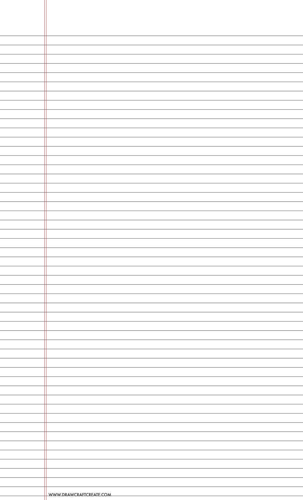 lined paper narrow ruled - legal size - vertical - black color