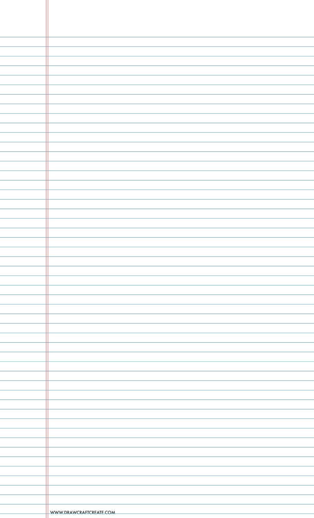 lined paper narrow ruled - legal size - vertical - blue color