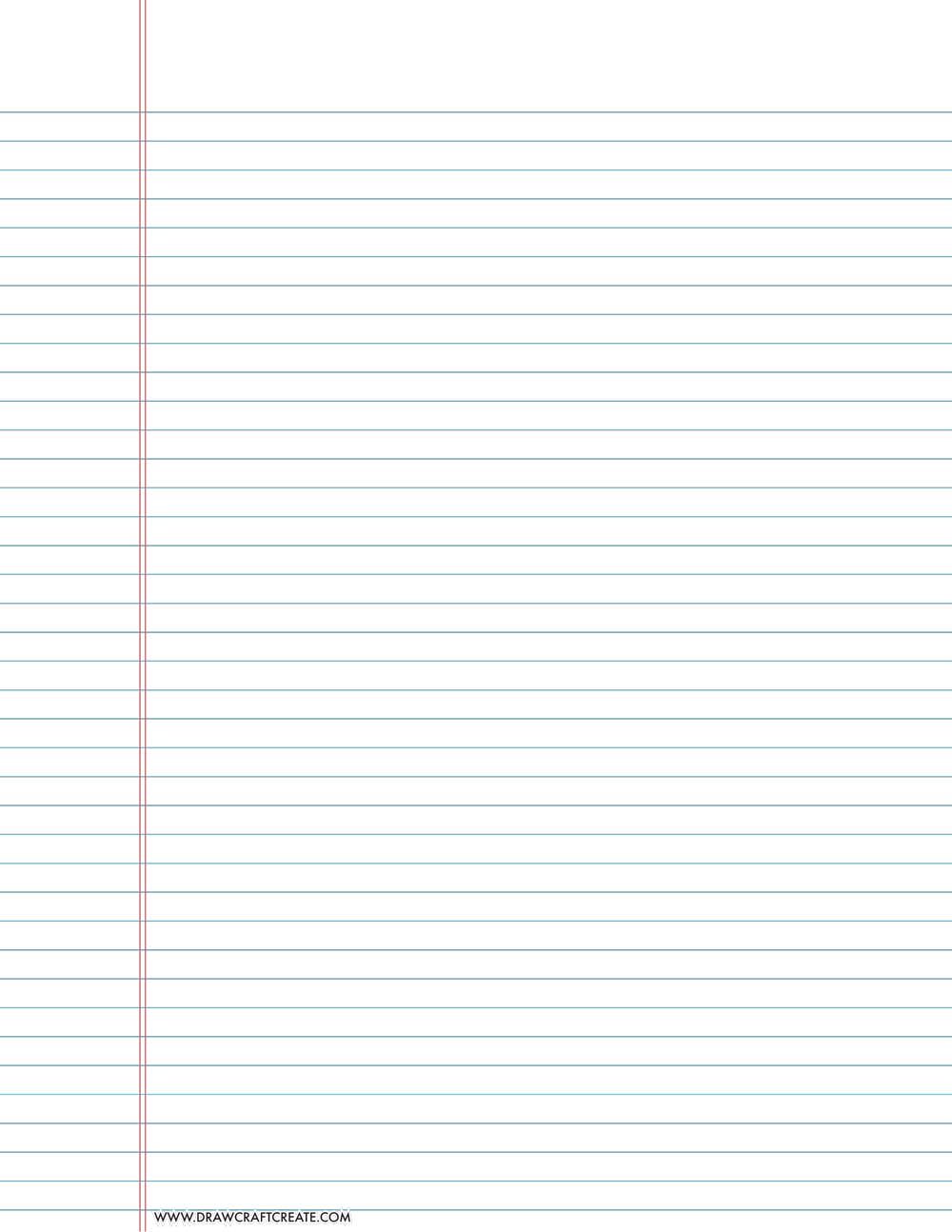 lined paper narrow ruled - letter size - vertical - blue color