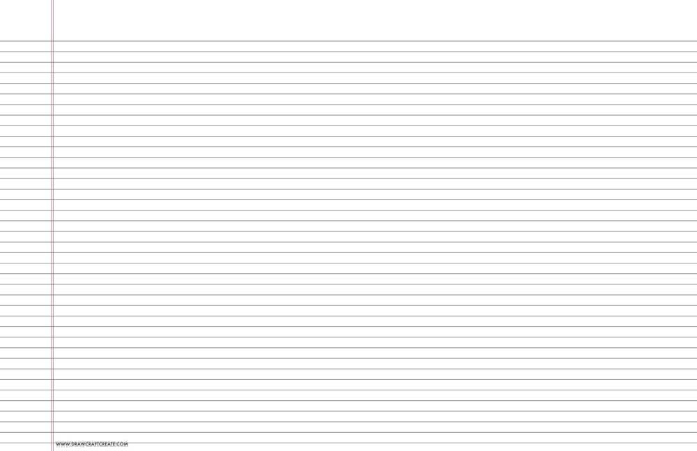 lined paper narrow ruled - tabloid size - landscape - black color