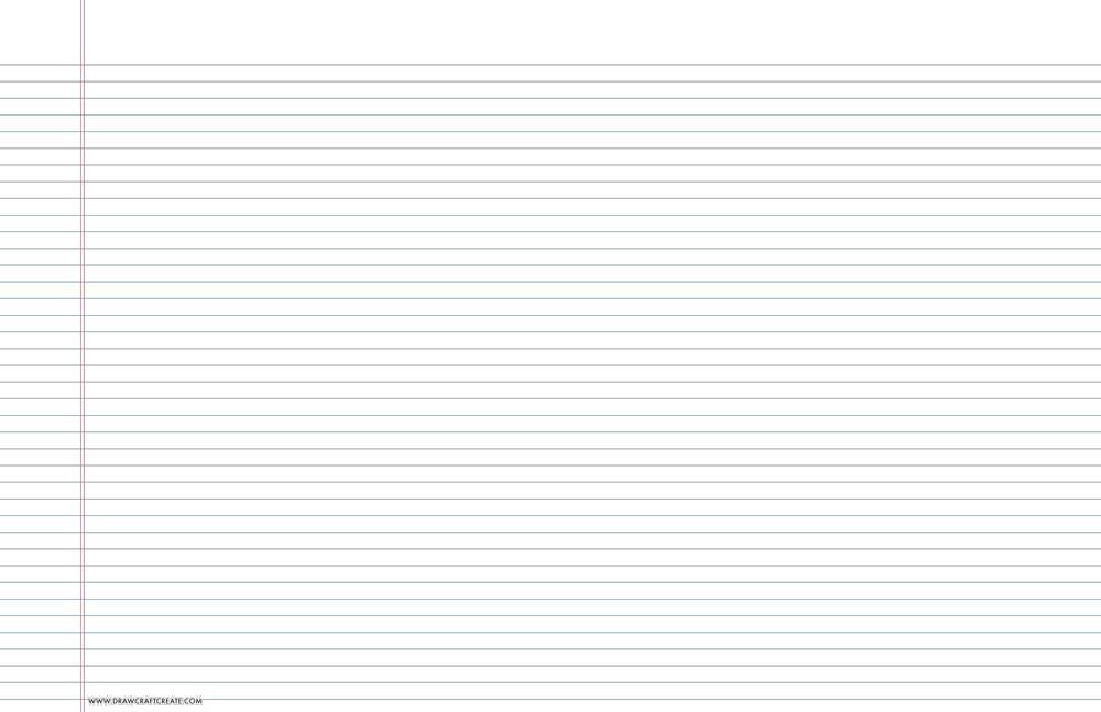 lined paper narrow ruled - tabloid size - landscape - blue color