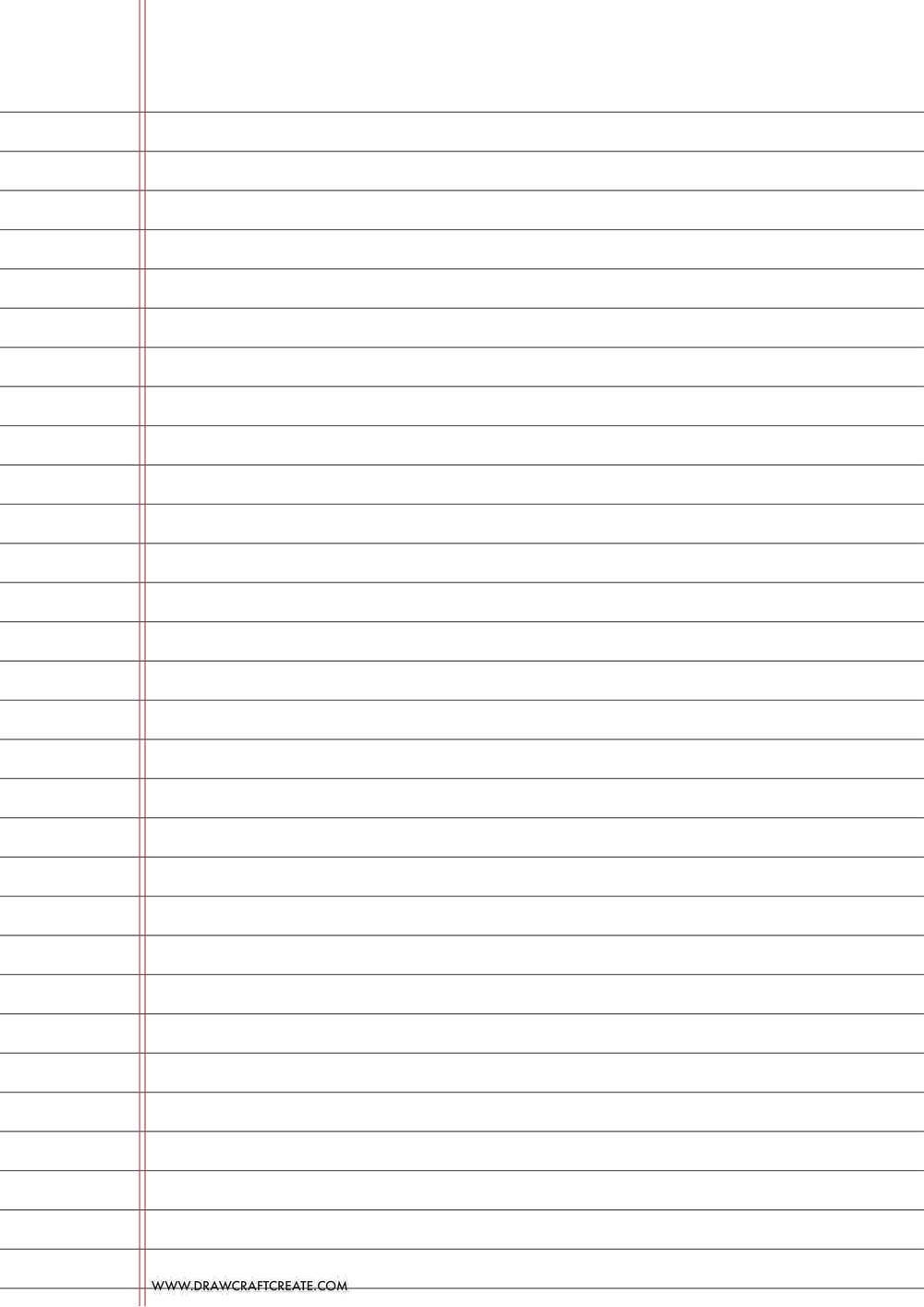 lined paper wide ruled - a4 size - vertical - black color